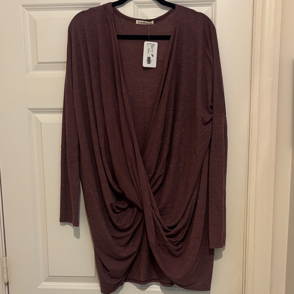 fresh laundry Mauve Draped Twist-Front Tunic